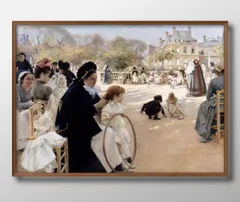 08512アルベルト エデルフェルト パリのリュクサンブール公園 A3 サイズ ポスター アート おしゃれ 絵画 インテリア 北欧 イラスト マット紙 艶消し アートパネル 額 フレーム デザイン 壁掛け ギフト 新築祝い ディスプレイ 