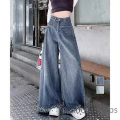 【新品未使用】ワイドデニムパンツ 裾フリンジ ジーパン wZKy278