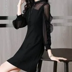 シアー袖 フリルアーム パーティードレス 結婚式ドレス ミニドレス キャバ ワンピ キャバ嬢ドレス キャバ 衣装 Aラインドレス ミニ ミニ丈 膝上 袖あり 長袖 ボリューム袖 スタンドカラー Aライン チュール シフォン フリル リボン かわいい 大人可愛い