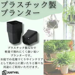 育苗ポット 苗ポット 50個セット 植木鉢 スリット鉢 プラ鉢 プランター フラワーポット プラスチック 四角 黒 軽量