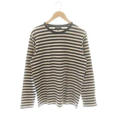 アニエスベーオム Agnes b. homme ボーダーロングスリーブTシャツ カットソー 2 ベージュ 紺 /MI ■OS