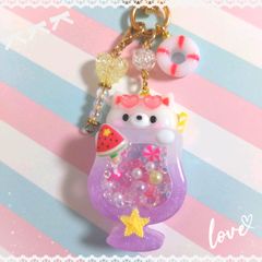 再販　☆ねこSummerグレープ☆　〜バックチャーム、キーホルダー〜