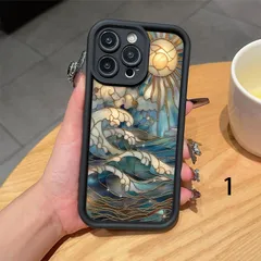 「非公式」【浮世絵 太陽と波】TPU iPhone ケース 3種選択可※購入後取引メッセージに希望No.&機種名を入力（例：「No.1 iPhone 12希望」）