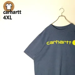 carhartt 半袖 Tシャツ 4XL 5L ネイビー B129 ビッグサイズ 大きい ゆったり ビッグシルエット カーハート ビッグロゴ 両面プリント