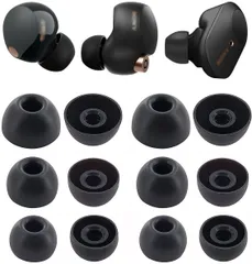 【次回入荷予定無し】(713XM5b) ブラック S/M/L3サイズ6ペアセット 柔らかいシリコン製 装着感向上 フィット感 快適 付けたまま充電ケースに入れる イヤーチップ ソニー完全ワイヤレスヘッドホン用 用 WF-C500 WF-1000XM3用WF-Cのサムネイル
