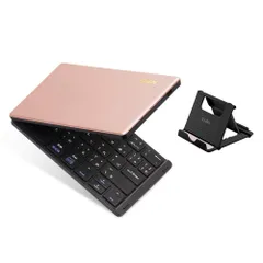 【特価商品】ノートPC/ipad/iphoneに対応 スタンド付 パソコン用 iOS/Android/Windows/Macに対応 USB充電式 折り畳み (ピンク/Pink) 薄型 レザーカバー JIS配列 かな入力 折りたたみ式 Bluetooth ワイヤ