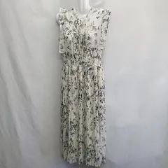 ◇ ⊂ La-gemme ラジェム 花柄 ノースリーブ ロング ワンピース サイズ表記なし アイボリー系 レディース E  【1410290025390】