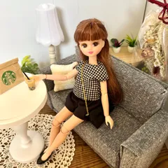 832【復刻版初代リカちゃん】ドット柄ピンクのふんわりかぼちゃ