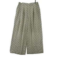 LAURA ASHLEY ローラ アシュレイ 総柄 ワイドパンツ size40/ホワイト