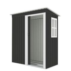 【棚なし】物置 屋外 大型 倉庫 大型物置 戸外収納庫 物置 防水/耐侯 収納可能 ガーデン/庭/田畑/農場 頑丈 大容量 スチール 引き戸 補強フレーム付き 窓付き 床なし