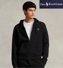 ポロ ラルフローレン パーカー 710888282ブラック メンズ ダブルニット フルジップ フーディ ジップアップパーカーPOLO RALPH LAUREN カラー:01.ブラック
