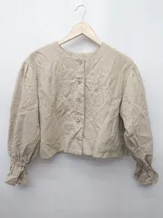 ◇ ⊂ SM2 サマンサモスモス ボリューム袖 長袖 シャツ　ブラウス サイズF ベージュ レディース P  【1410230001507】