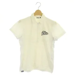 フィラ FILA GOLF シャツ ブラウス 半袖 プルオーバー ハーフボタン スパンコール ロゴ パンチング 切替 M 白 ホワイト /MY ■GY09のサムネイル