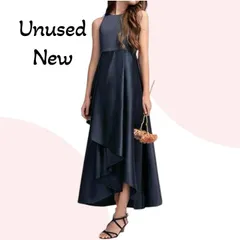 【未使用】フォーマル ワンピース 160 ロング サテン ノースリーブ おしゃれ レディース