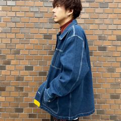_.nA 12.0オンス デニム ルーズフィット カバーオール ジャケット　Lサイズ