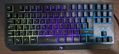 NPET ゲーミングキーボード LED 7色バックライト 防水 usb テンキーレス 日本語配列