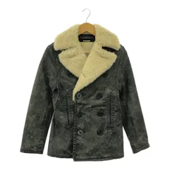 DENIM&SUPPLY　RALPH　LAUREN　デニムアンドサプライ　ラルフローレン　288568468001　ボア襟　Pコート　フェイクレザージャケット　XXSサイズ　ヴィンテージ加工　ブラック