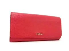 FURLA フルラ レザー 二つ折り 長財布 ウォレット 札入れ 小銭入れ レディース レッド系 DH6652