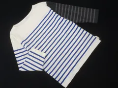 BEAUTY & YOUTH ビューティ&ユース ユナイテッドアローズ ボーダー 切替 カットソー 白ｘ青ｘグレー ■◇ メンズ