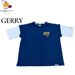 GERRY ジェリー 140 キッズ 古着 Tシャツ 半袖 スウェット フェイクレイヤード 紺 白 U.S.A.ロゴ スポーツカジュアル