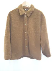 ◇ ⊆ ユニクロ ボア フリース 長袖 ショート コート サイズL ブラウン系 レディース E  【1508060004611】