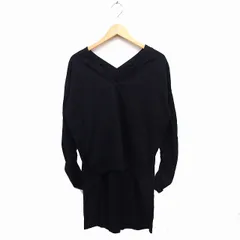 ドレスレイブ DRESSLAVE ロングテール カットソー Tシャツ 長袖 Vネック 無地 コットン 綿 38 ブラック 黒 /FT18のサムネイル