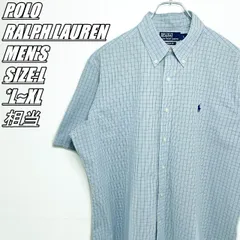 【US古着･00’s~】POLO RALPH LAUREN　ポロラルフローレン　CLASSIC FIT　半袖チェックシャツ　メンズ　サイズ表記L　L~XL相当　ライトブルー×ホワイト×ブラック