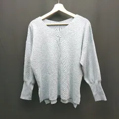 ◇ ROPE PICNIC Vネック 無地 オーバーサイズ 薄手 長袖 ニット サイズ38 ブルー レディース E  【1310050027872】