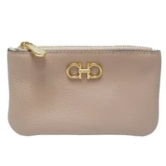 【中古A】サルバトーレ・フェラガモ　Salvatore　Ferragamo　ガンチーニ　キーリング付コインケース　２２０３８３　ベージュ系