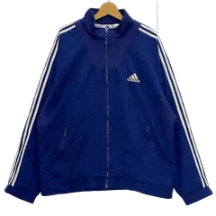 90's adidas/90年代 アディダス 万国旗タグ ブルゾン トラックジャケット ナイロンジャケット スリーライン メッシュライナー ライトアウター ワンポイント刺繡 オーバーサイズ ビッグシルエット TAIWAN製 メンズ L ネイビー