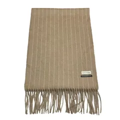 nano universe ストライプ柄カシミヤマフラー ベージュ