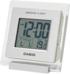 新品 CASIO(カシオ) 目覚まし時計 デジタル 温度 カレンダー 表示 シルバー DQ-735-8JF
