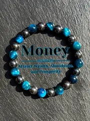 ジュエリー メンズ ブレスレット 8mmブルータイガーアイ&ヘマタイトビーズブレスレット、男女兼用の日常着用、富と繁栄を引き寄せる、ジュエリーのお祭りギフト