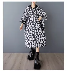 新品 2026新作 モード系 プラスサイズ  レディース  春夏  水玉模様  ゆったりとした  カジュアル  ニッチ  デザイン  ファッション ジッパー  フード付きウィンドブレーカー ドレス