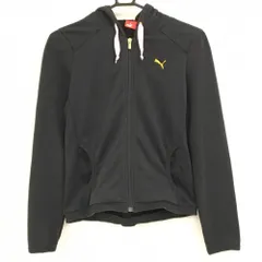 プーマ ジップパーカー 黒 ロゴ刺しゅう ジャケット レディース L ゴルフウェア PUMA