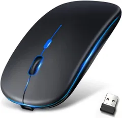 【2025極薄型モデル&Type-C充電式】マウス無線Bluetooth5.2ワイヤレスマウス静音瞬時接続小型高感度ブルートゥース2.4GHz3段階DPI切替ゲーミングマウス省エネ7色ライト光学式高耐久性