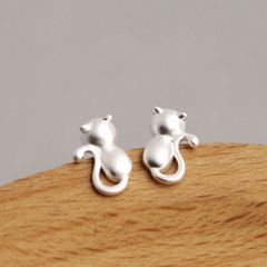 【ピアス】送料無料 S925 シルバー 925  金属アレルギー対応  非アレルギー  アクセサリー お洒落 オシャレ かっこいい 大人 可愛い 大人女子  キャット ネコ 猫グッズ 八千代 猫雑貨 cats