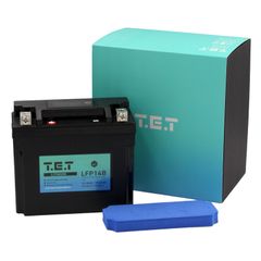 T.E.T LFP14B 超軽量 リチウムイオンバッテリーYT12B-BS / YT14B-BS 互換 6Ah 360CCA 76.8Wh BMS電圧計搭載 LiFePO4 バイク用TETバッテリー長期保証