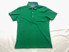 【213682】TOMMY HILFIGER トミーヒルフィガー  GOLF　鹿の子ポロシャツ 　Mサイズ　SLIM FIT メンズ  ・ グリーン