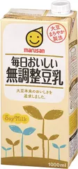 マルサンアイ 毎日おいしい無調整豆乳 パック 1L 1000ml×6本　1ケース