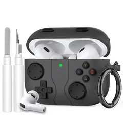 【新品】 AhaStyle AirPods Pro 3用ケースカバー クリーニングキット付き レトロな携帯ゲーム機デザイン AirPods Pro 第3世代ケース用 ソフトシリコンカバー スキン Apple AirPods Pro 第3世代 2025年モデ 0