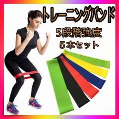 ＊エクササイズ バンド トレーニングチューブ 強度別 ５本セット 天然ゴム