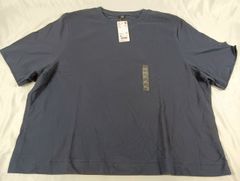 未使用　タグ付き　ユニクロ　UNIQLO  トップス　クロップドクルーネックT　ネイビー　サイズ3XL
