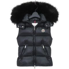 【極美品】23AW MONCLER モンクレール GALLINULE ガリヌール ダウン ベスト 00 黒 ブルーフォックス フード着脱可 ファー 47308