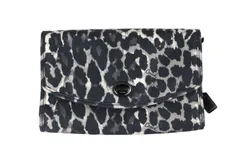 コーチ トラベル ポーチ 小物入れ セカンド クラッチ 三つ折り レオパード バッグ 化粧 ナイロン フック