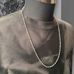 70センチ 3mm ホワイト パールチェーンネックレス シルバーチェーン ロングネックレス ロングチェーンネックレス 長い 長め メンズ レディース デザインネックレス ストリート カジュアル おしゃれ トレンド シンプル ノームコア シンプル 人気