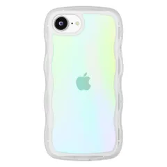 iPhone16e 用 ウェーブケース ケース ストラップホール 背面クリア 耐久性 ハイブリット オーロラ PG-25KWPT03ARのサムネイル