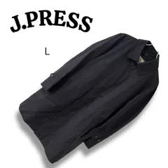 J.PRESS ジェイプレス ブラック ステンカラーコート ロングコート 綿100% 裏地キュプラ100% ベトナム製 Lサイズ メンズ ビジネス フォーマル トラディショナル 上質素材 オンワード樫山 0000608OC