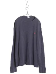 【お得なクーポン配布中!】 00s ポロ ラルフローレン 長袖 サーマル Tシャツ メンズ XL / オールド ロンT ワッフル ストレッチ インナー カットソー 大きいサイズ 紺