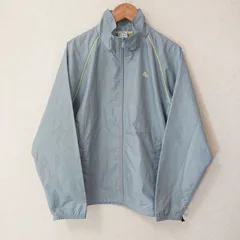 (^w^)b adidas アディダス トラック ジャケット ウィンドブレーカー ジップアップ フルジップ ワンポイント ロゴプリント スポーツ トレーニング 運動 ランニング ウォーキング メッシュ シンプル カジュアル グレー メンズ サイズM